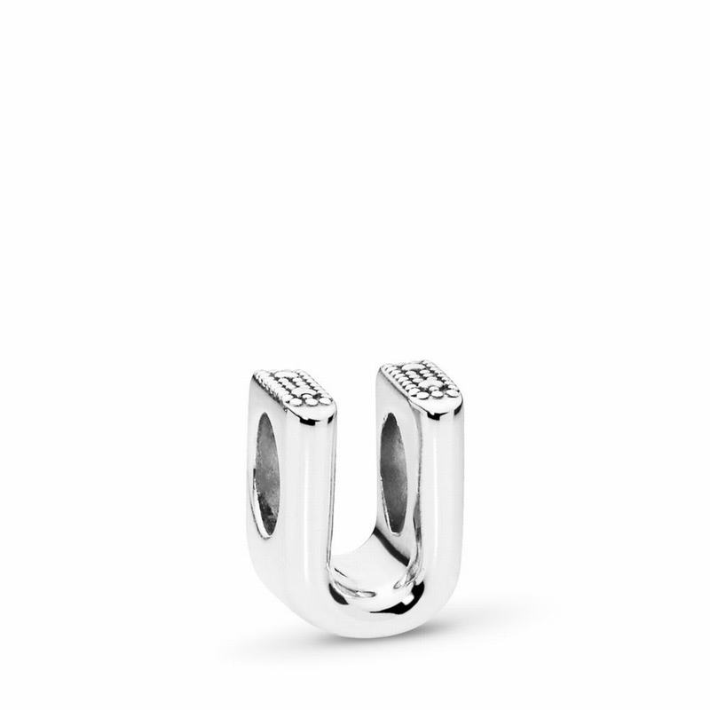 Pandora Letter U Charm - Sterling Silver - Canada | EI9274LB